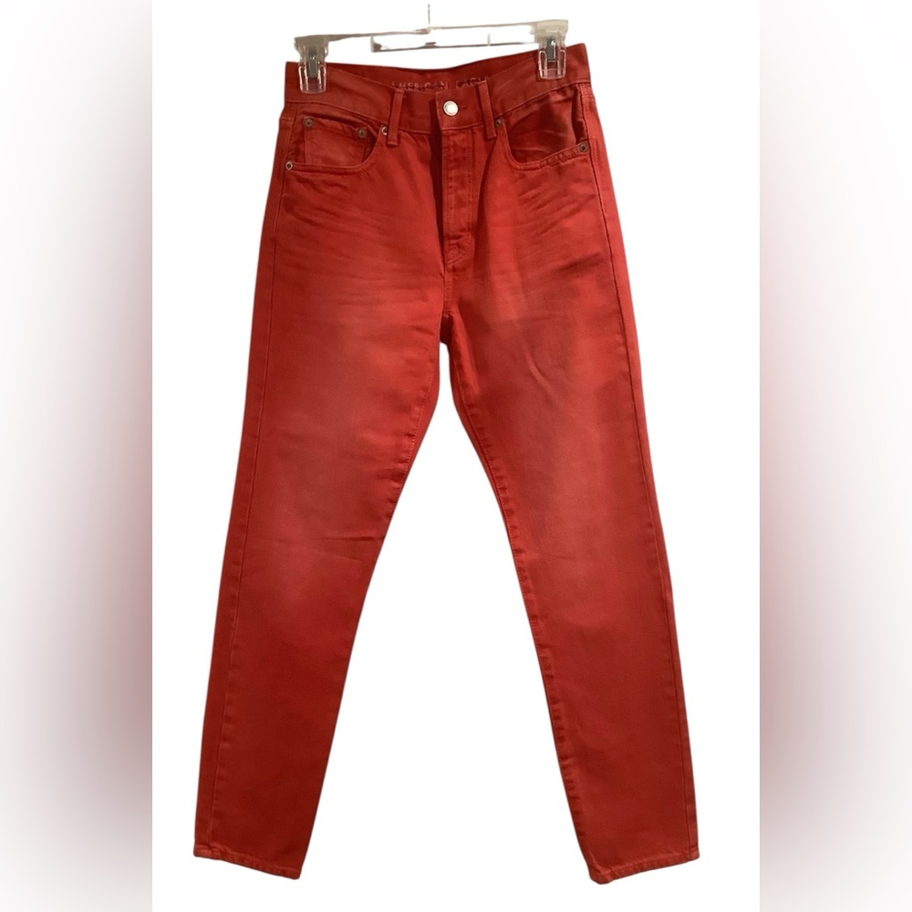 American Eagle Outfitters Button Front Closure Red Jeans Size 00